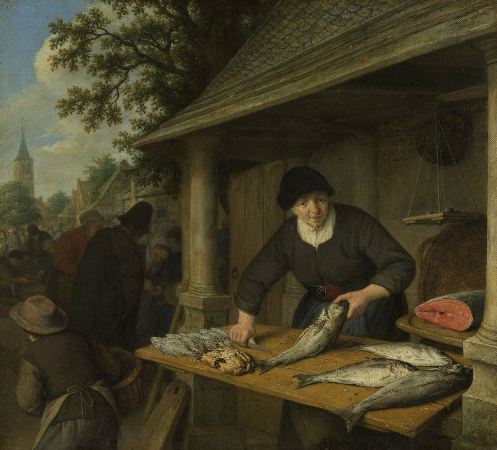 Detail of The fishwife by Adriaen van Ostade