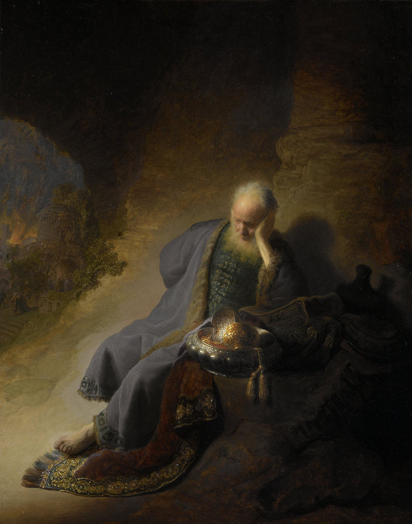 Detail of Jeremiah Lamenting the Destruction of Jerusalem by Rembrandt Harmensz. van Rijn
