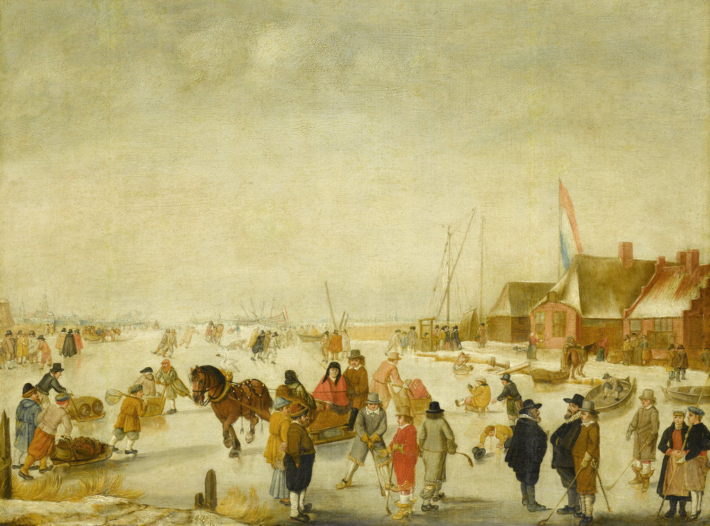 Detail of Amusement on the Ice by Barend Avercamp