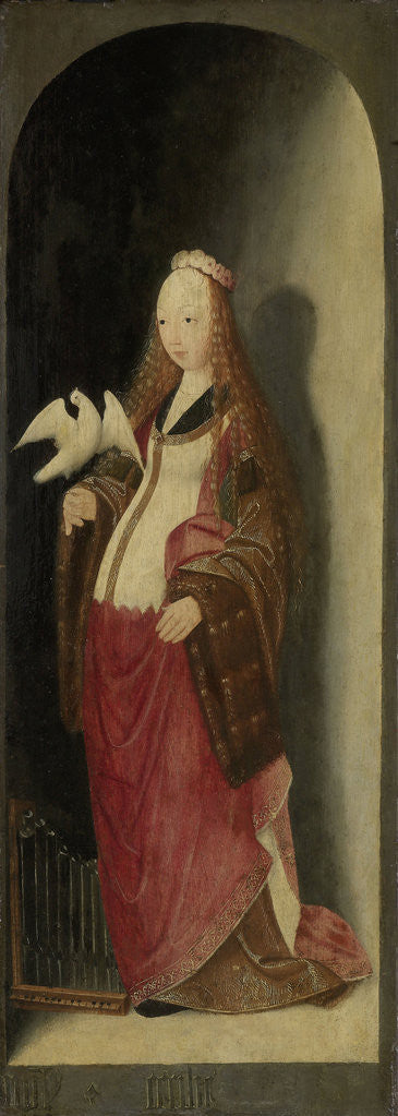 Detail of Saint Cecilia, right wing of a triptych by Master of the Brunswick Diptych