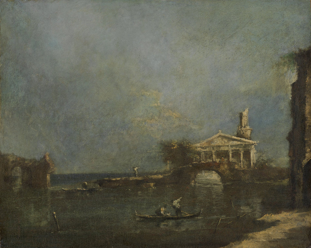 Detail of Laguna near Venice Italy by Francesco Guardi