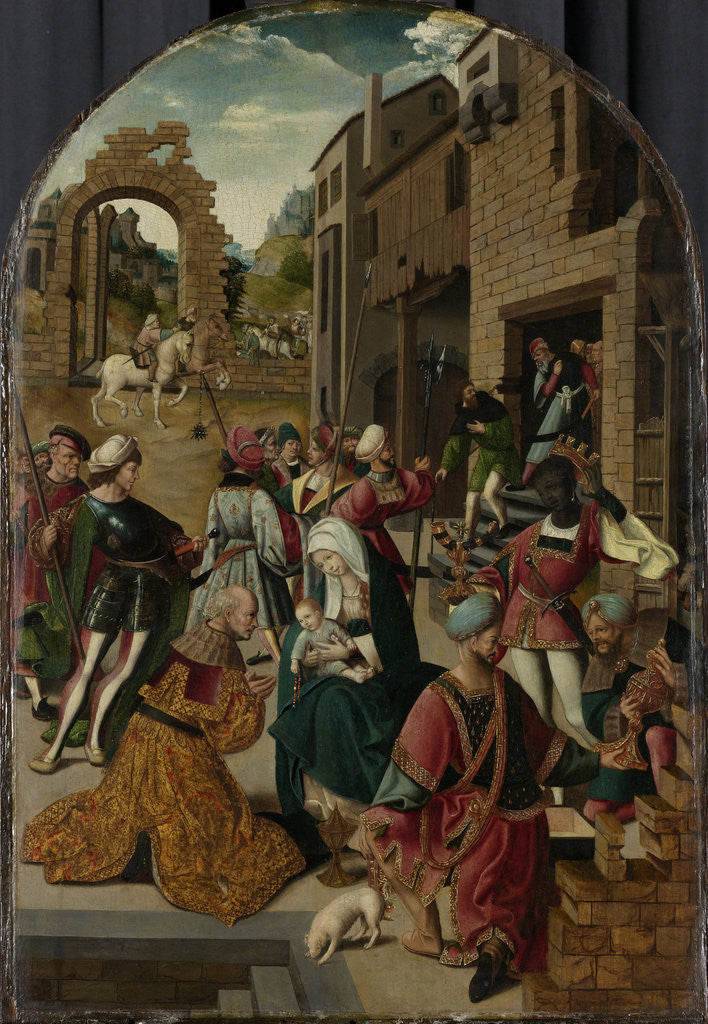 Detail of Adoration of the Magi by Workshop of Jacob Cornelisz van Oostsanen