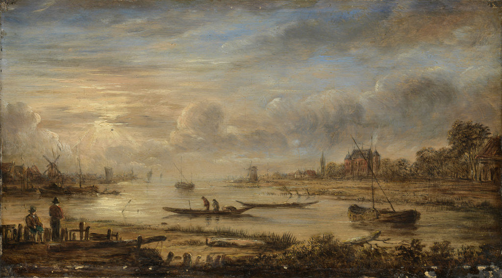 Detail of River view at sunrise by Anonymous