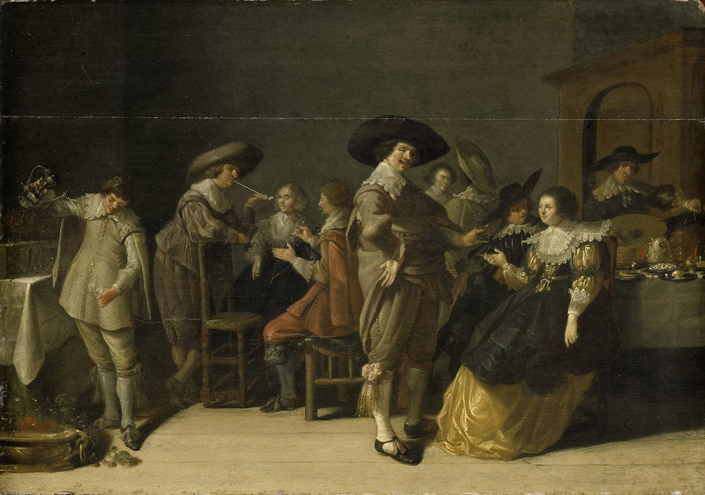 Detail of Distinguished company in a room by Anonymous