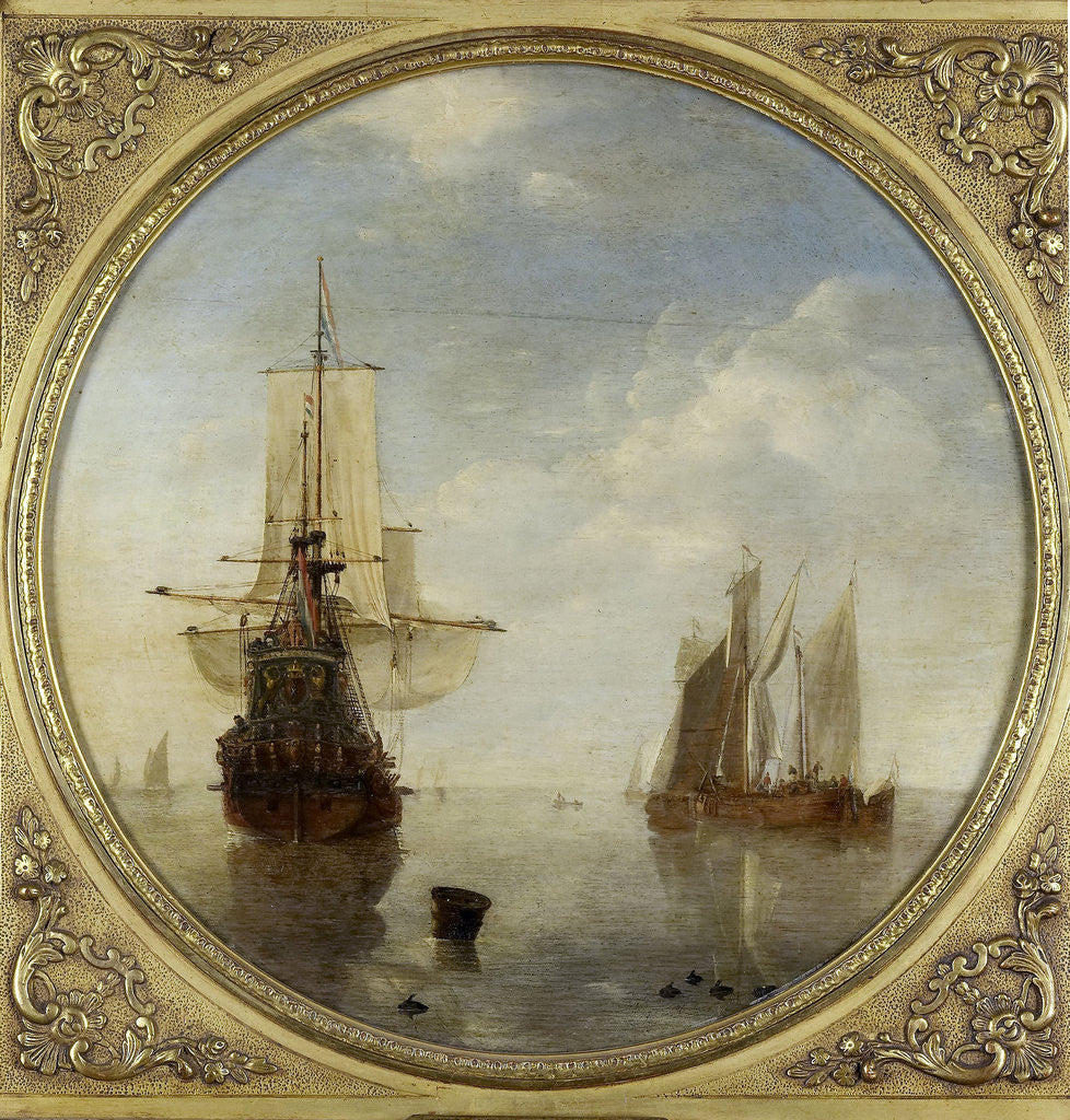 Detail of Ships at Anchor by Willem van de Velde II