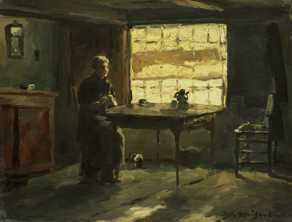 Detail of Farmers interior by Johan Hendrik Weissenbruch