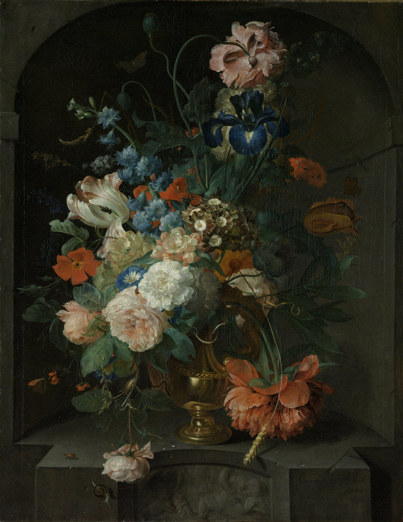 Detail of Still Life with Flowers by Coenraet Roepel