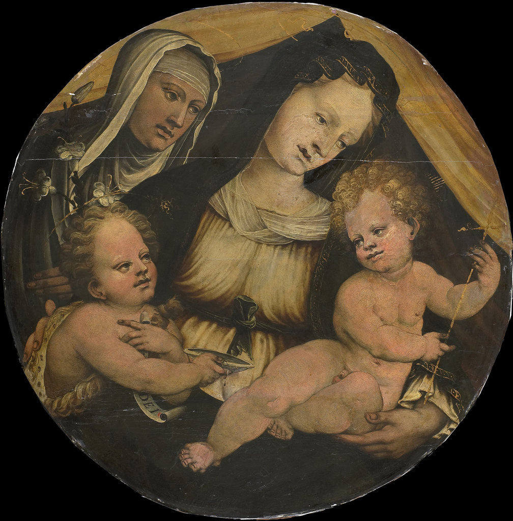 Detail of Virgin and Child, John the Baptist and Saint Clare by Anonymous