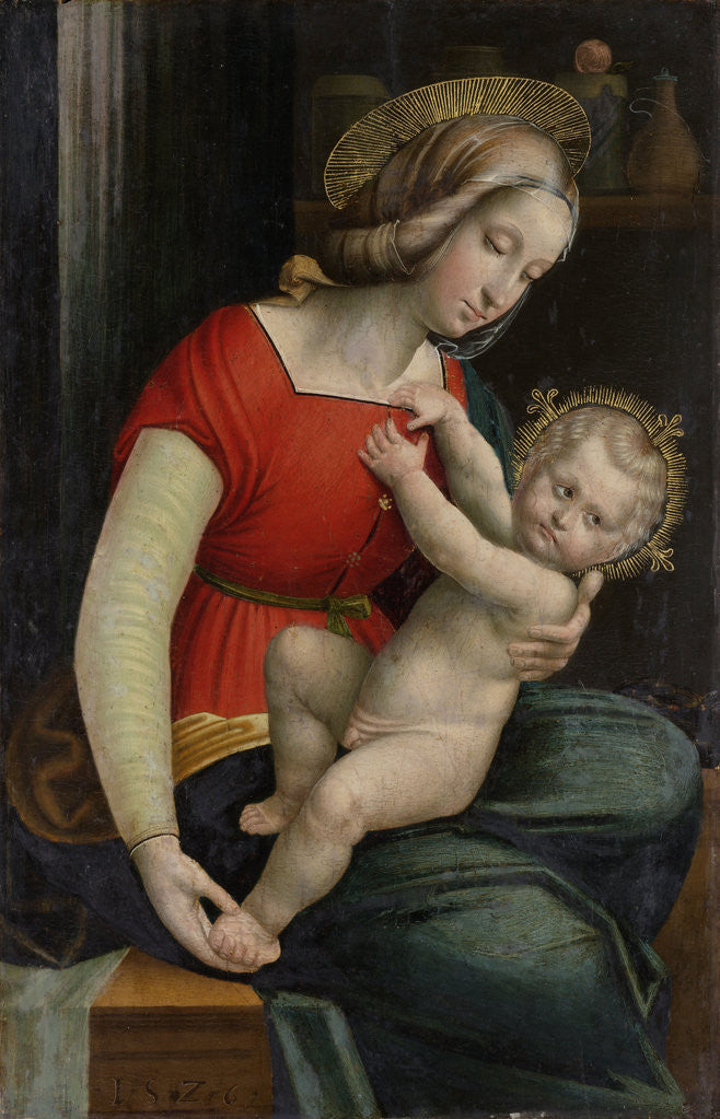 Detail of Virgin and Child by Defendente Ferrari