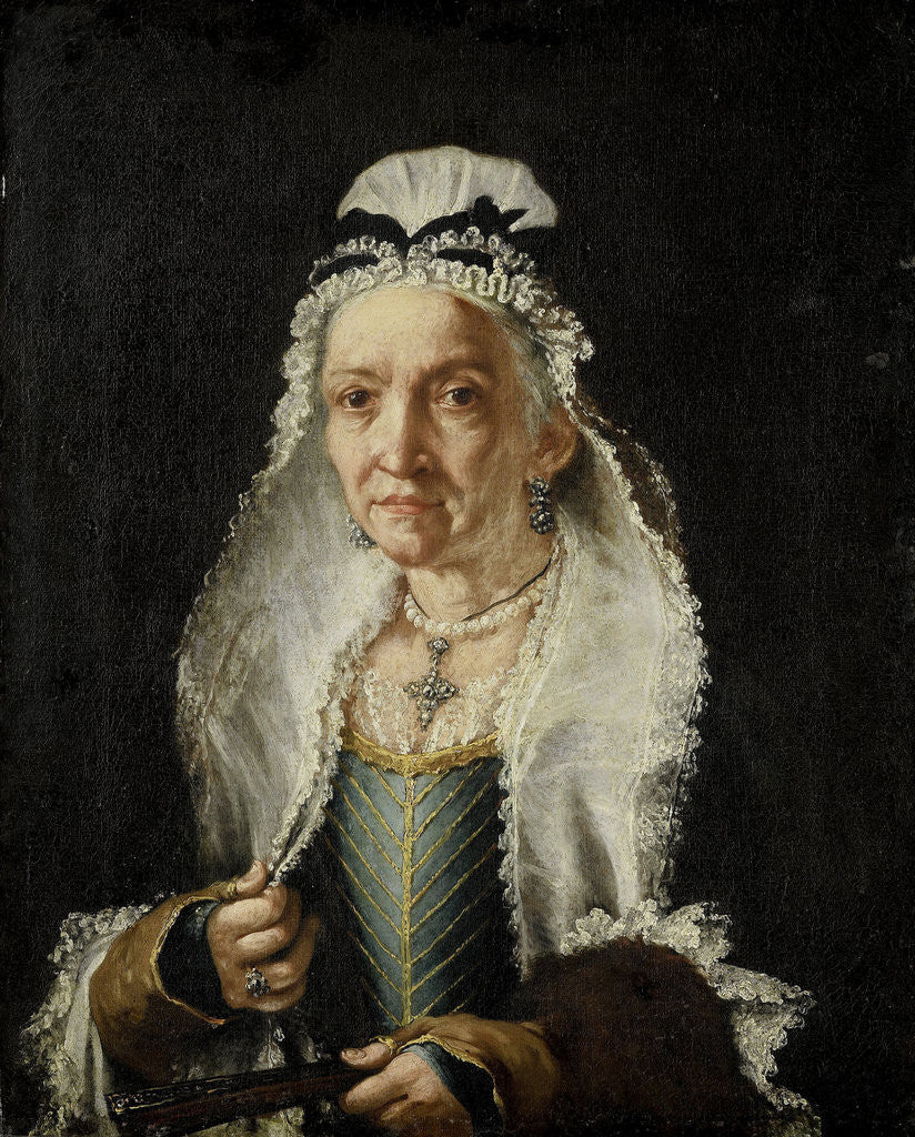 Detail of Portrait of an Old Woman by Circle of Vittore Ghislandi