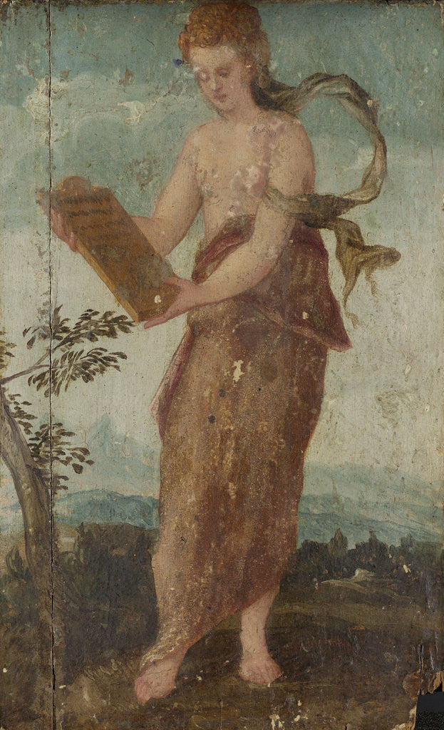 Detail of Woman with Text Panel by Circle of Lambert Sustris