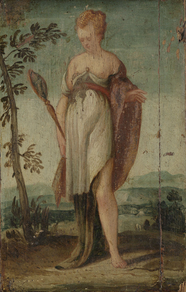 Detail of Woman with Mirror by Circle of Lambert Sustris