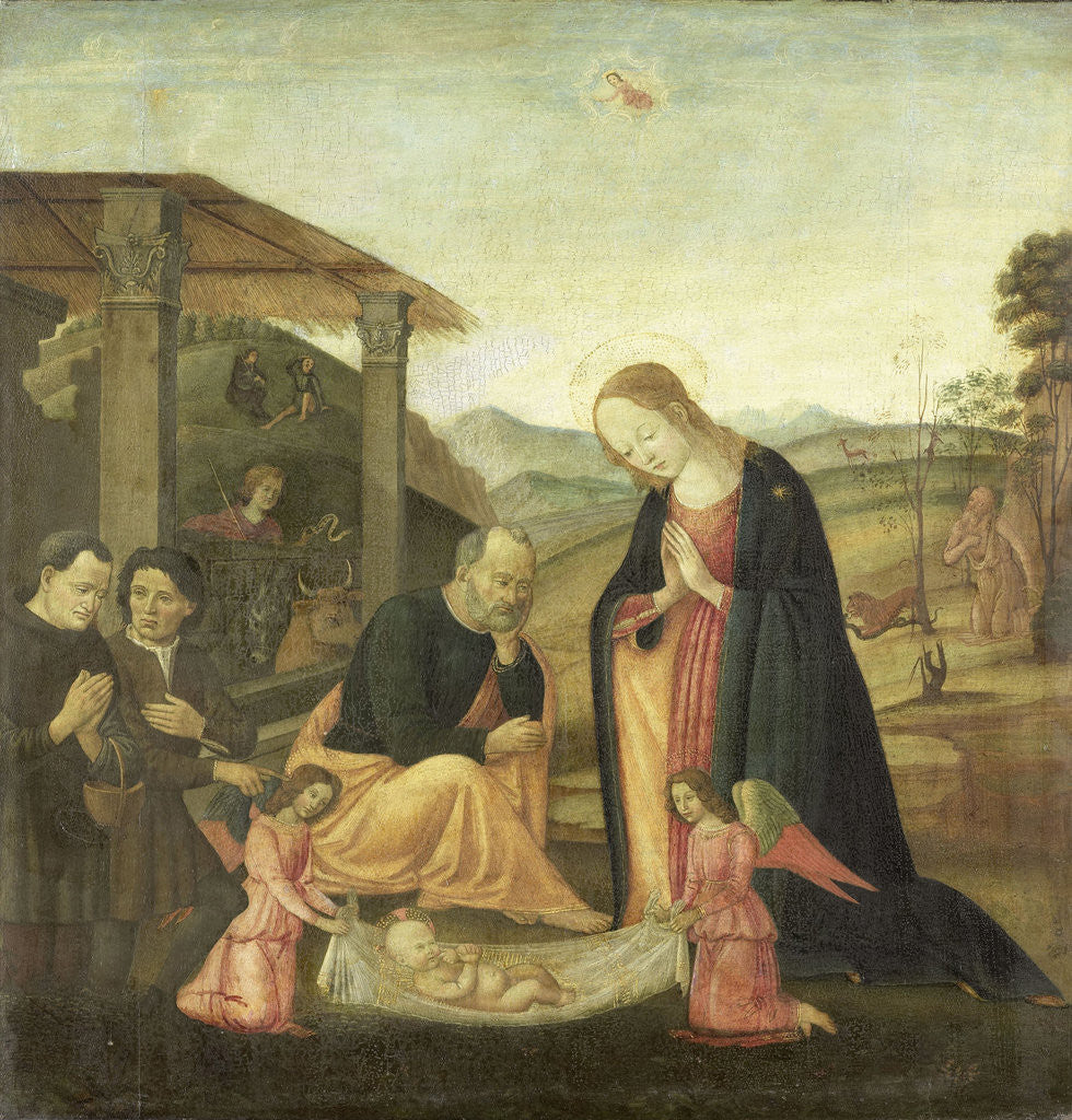 Detail of Adoration of the Christ Child by Circle of Jacopo del Sellaio