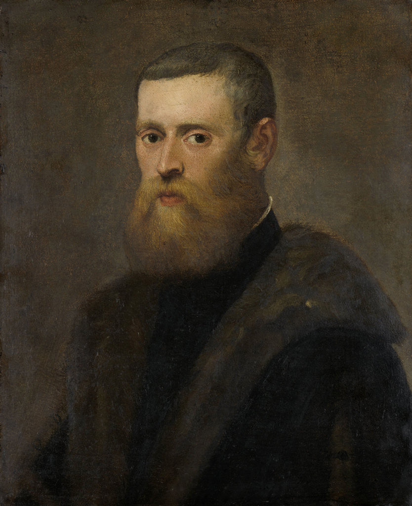 Detail of Portrait of a Man by Circle of Jacopo Tintoretto