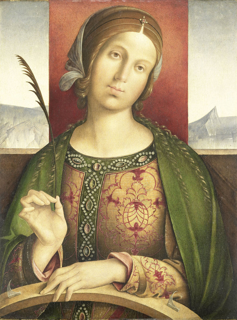 Detail of Saint Catherine of Alexandria by Francesco Zaganelli di Bosio