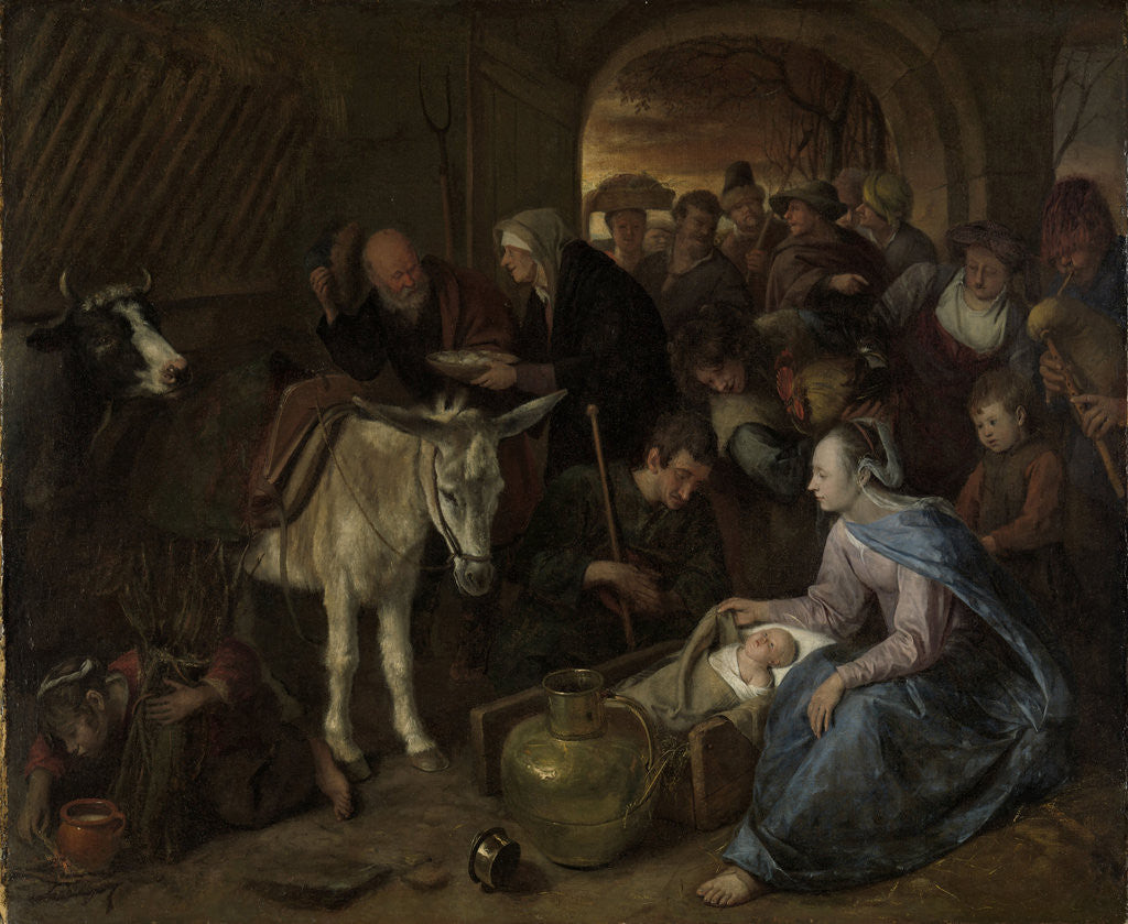 Detail of The adoration of the shepherds by Jan Havicksz. Steen