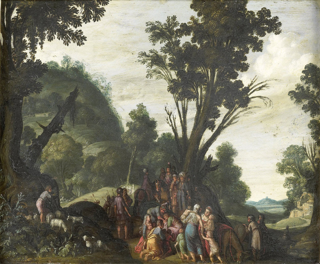 Detail of The meeting of Jacob and Esau by Jacob Symonsz Pynas