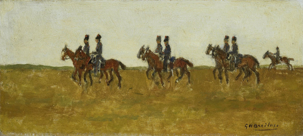 Detail of Hussars in the open field by George Hendrik Breitner