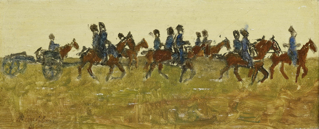 Detail of Hussars on maneuver by George Hendrik Breitner