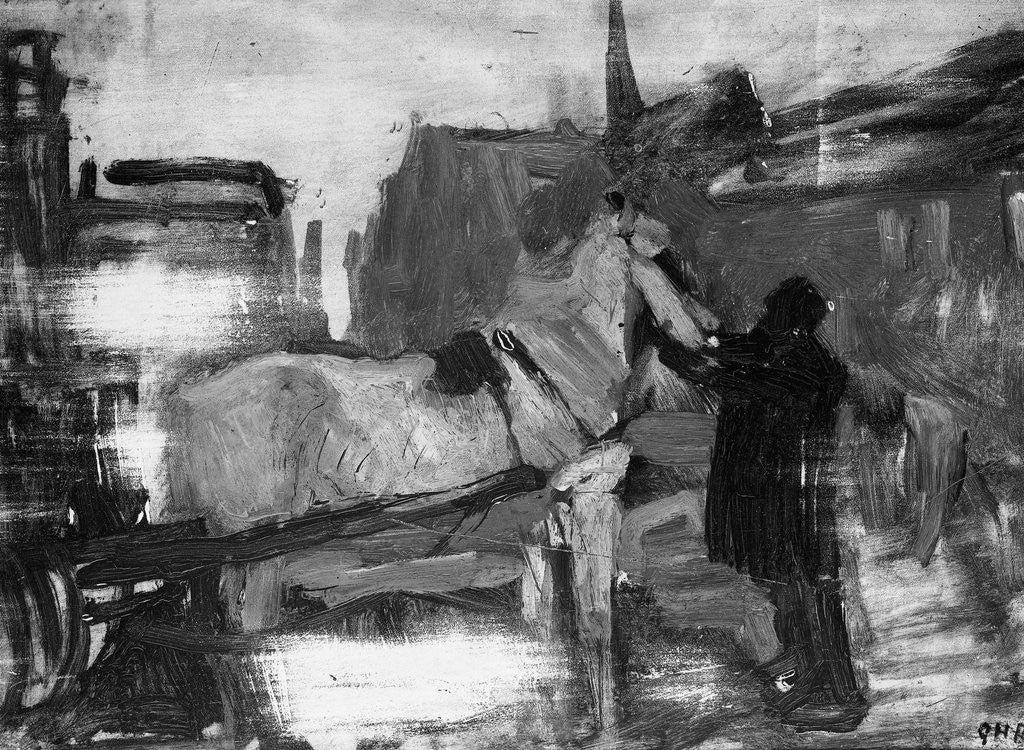 Detail of Amsterdams Cityscape, The Netherlands by George Hendrik Breitner