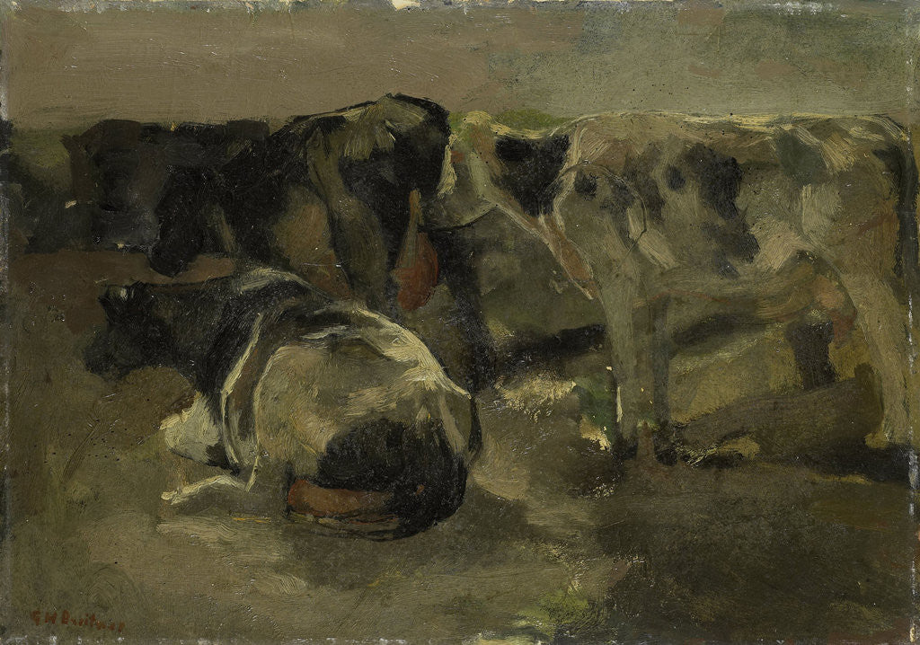 Detail of four cows by George Hendrik Breitner