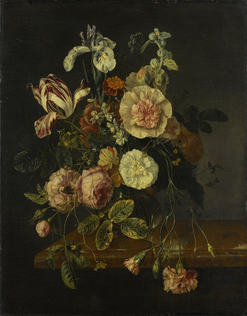 Detail of Still life with flowers by Jacob van Walscapelle