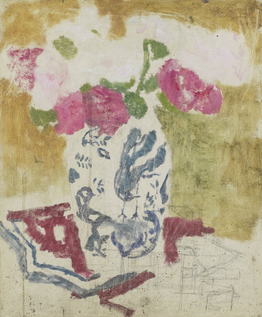Detail of Vase with rose flowers by George Hendrik Breitner