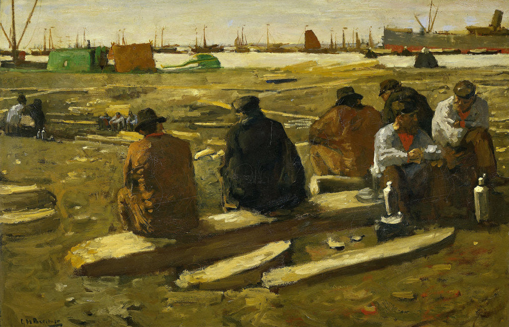 Detail of Lunchtime at the Building Site on the Van Diemenstraat in Amsterdam by George Hendrik Breitner