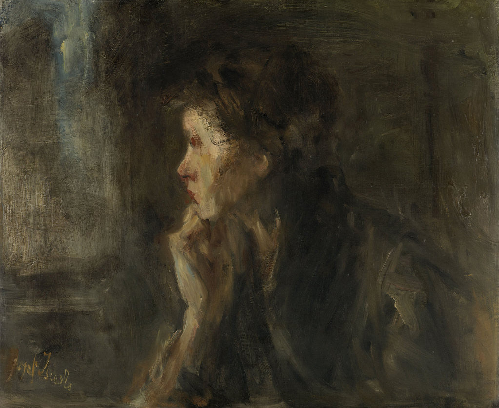 Detail of Thinking by Jozef Israëls