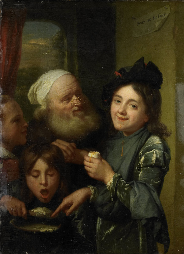 Detail of Every one his fancy' by Godfried Schalcken