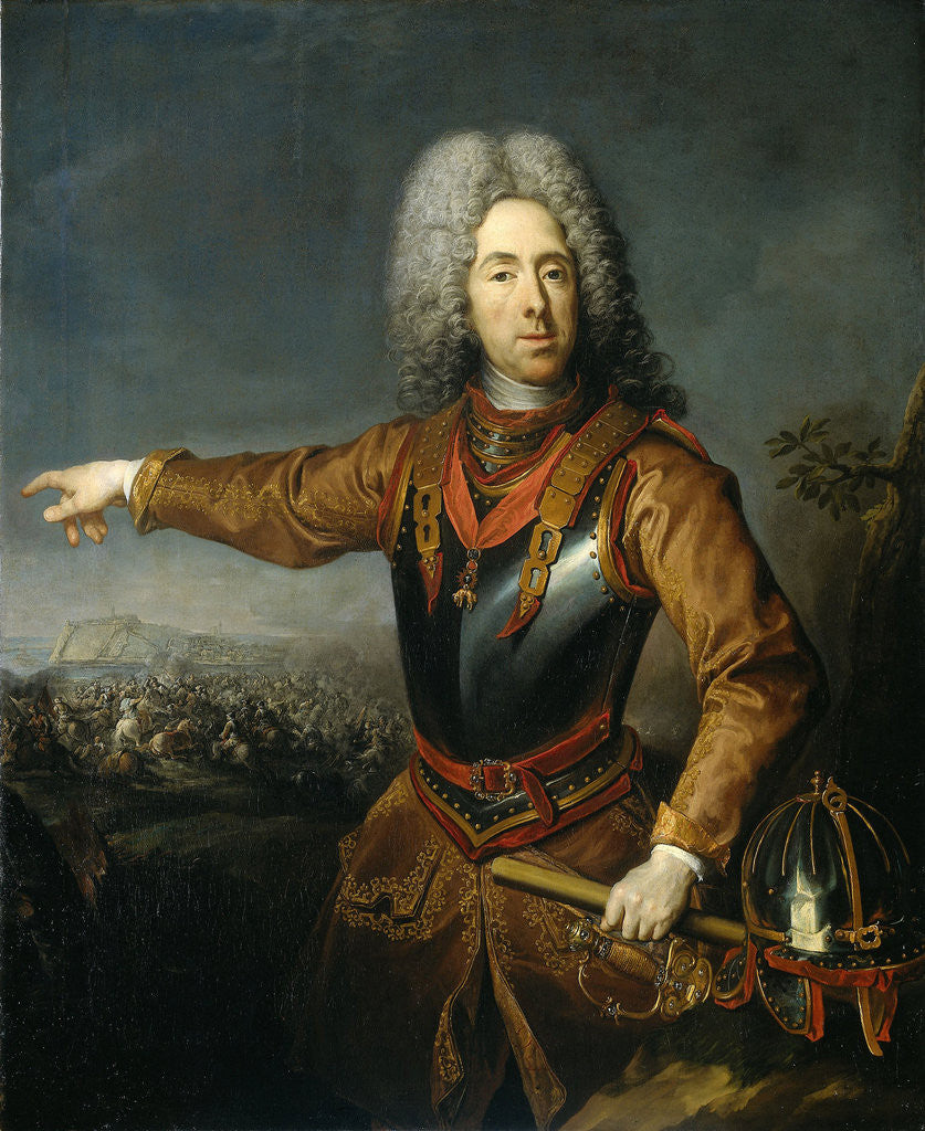 Detail of Portrait of Eugene, Prince of Savoy by Jacob van Schuppen