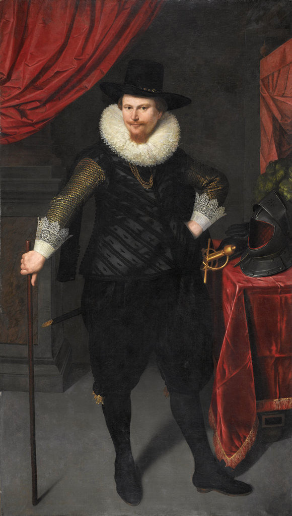 Detail of Portrait of Laurens Reael by Cornelis van der Voort