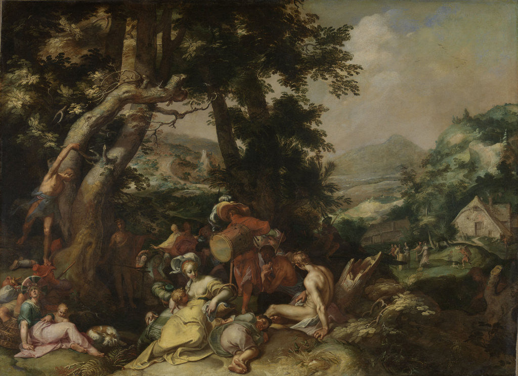 Detail of The Preaching of Saint John the Baptist by Abraham Bloemaert