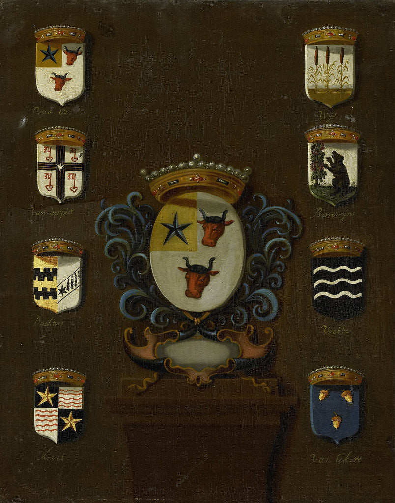 Detail of Coat of Arms of Sara van Os, Wife of Jan van Reyersbergh with its eight quarterings by Anonymous
