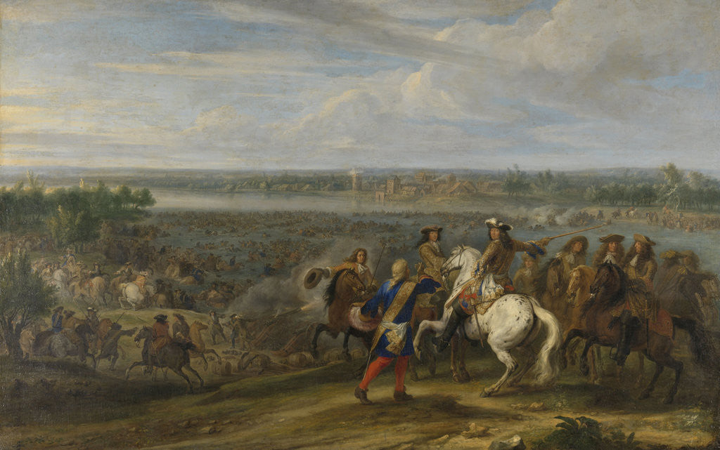 Detail of Louis XIV Crossing into the Netherlands at Lobith by Adam Frans van der Meulen