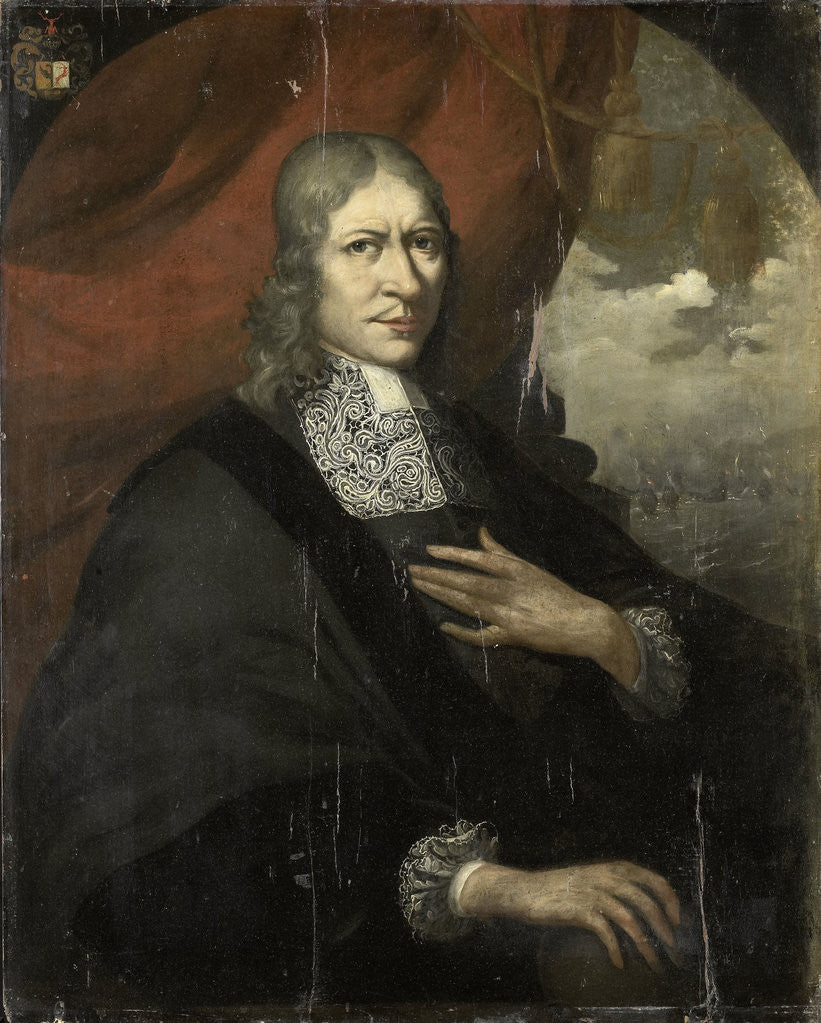 Detail of Portrait of Rycklof van Goens, Governor-General by Martin Palin