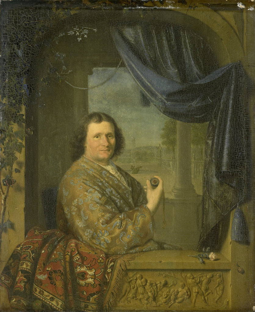 Detail of Portrait of a Man with a Watch by Pieter Cornelisz. van Slingelandt