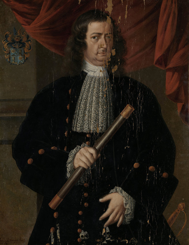Detail of Portrait of Christoffel van Swoll (Swol, Zwol), Governor-General of the Dutch East Indies by Hendrik van den Bosch