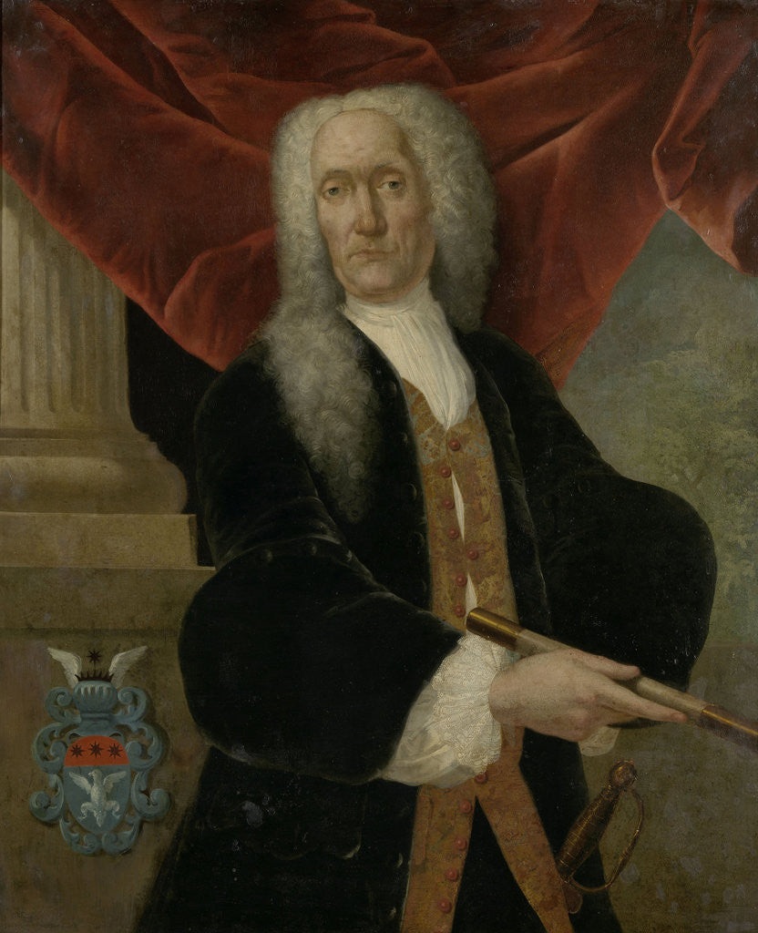 Detail of Portrait of Abraham Patras, Governor-General of the Dutch East India Company by Theodorus Justinus Rheen