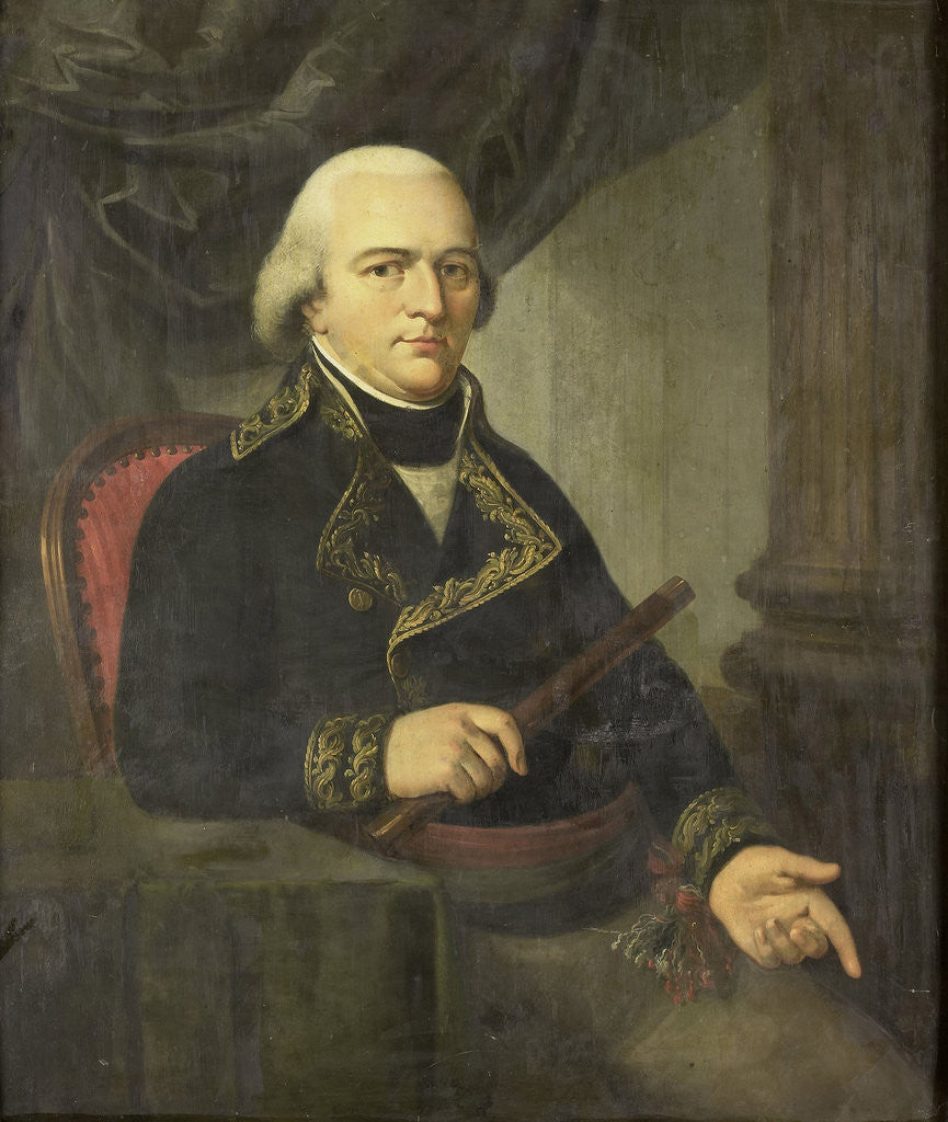 Detail of Portrait of Pieter Gerardus van Overstraten, Governor-General of the Dutch East Indies by Adriaan de Lelie