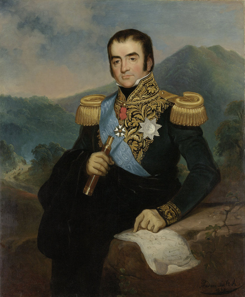 Detail of Posthumous Portrait of Herman Willem Daendels, Governor-General of the Dutch East Indies by Raden Sarief Bastaman Saleh