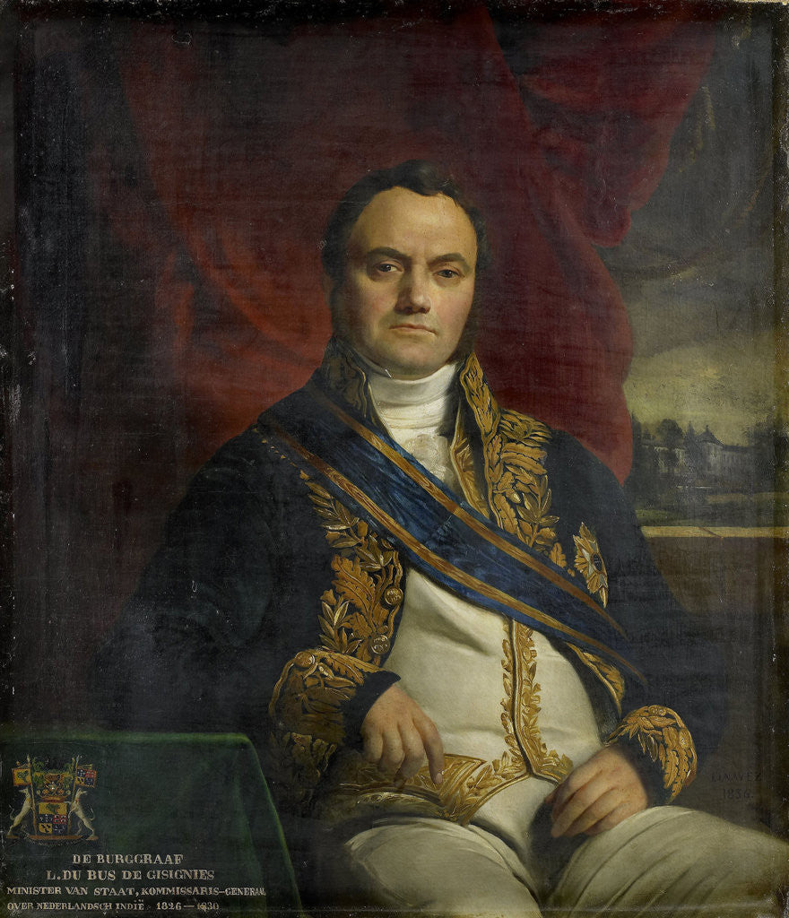 Detail of Portrait of Léonard Pierre Joseph, Viscount du Bus de Gisignies, Commissioner-General by François Joseph Navez