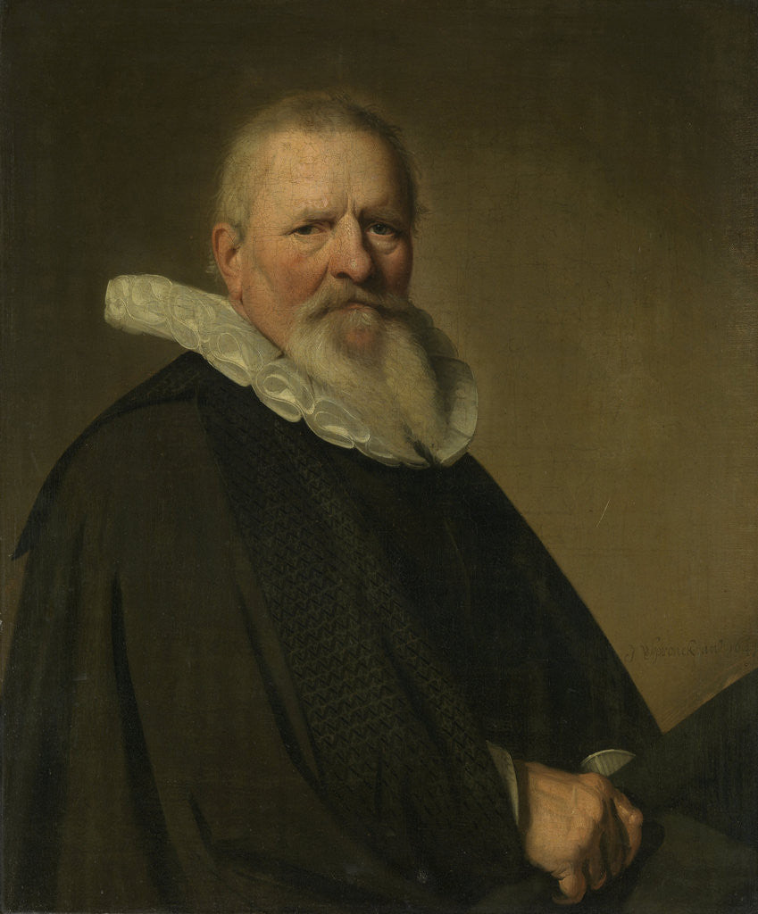 Detail of Portrait of Pieter Jacobsz Schout, Burgomaster of Haarlem by Johannes Cornelisz. Verspronck