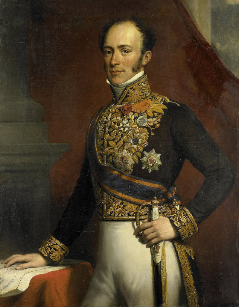 Detail of Portrait of Jan Jacob Rochussen, Governor-General of the Dutch East Indies by Nicolaas Pieneman