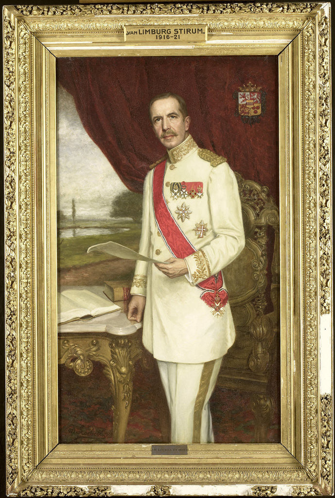 Detail of Johan Paul Graaf van Limburg Stirum. Gouverneur-generaal, Governor-General by M. Loebell