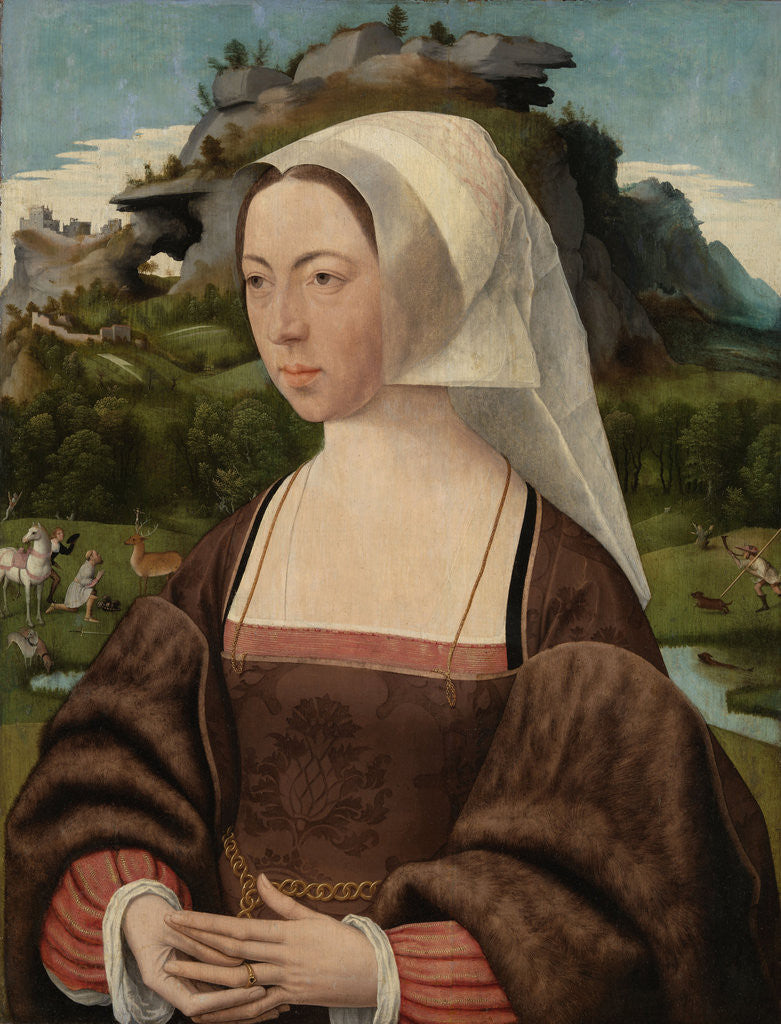 Detail of Portrait of an Unknown Woman by Jan Jansz Mostaert