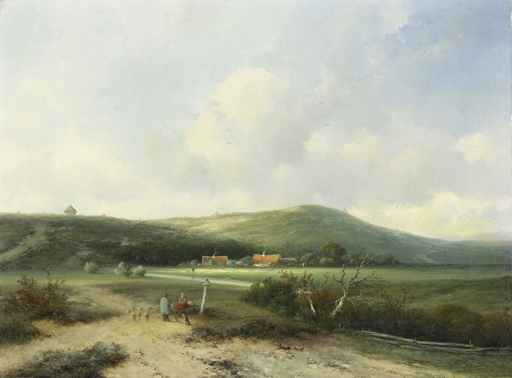 Detail of Dune landscape by Johannes Franciscus Hoppenbrouwers