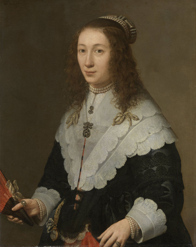 Detail of Portrait of Catharina van Well, Wife of Guilliaam van Bleyswijk by Gerard van Kuijl