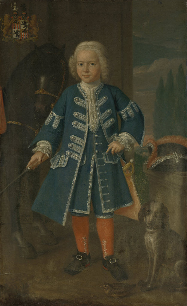 Detail of Portrait of Diederik van Hemert, Lord of Babyloniënbroek at six years of age by Harmen Serin