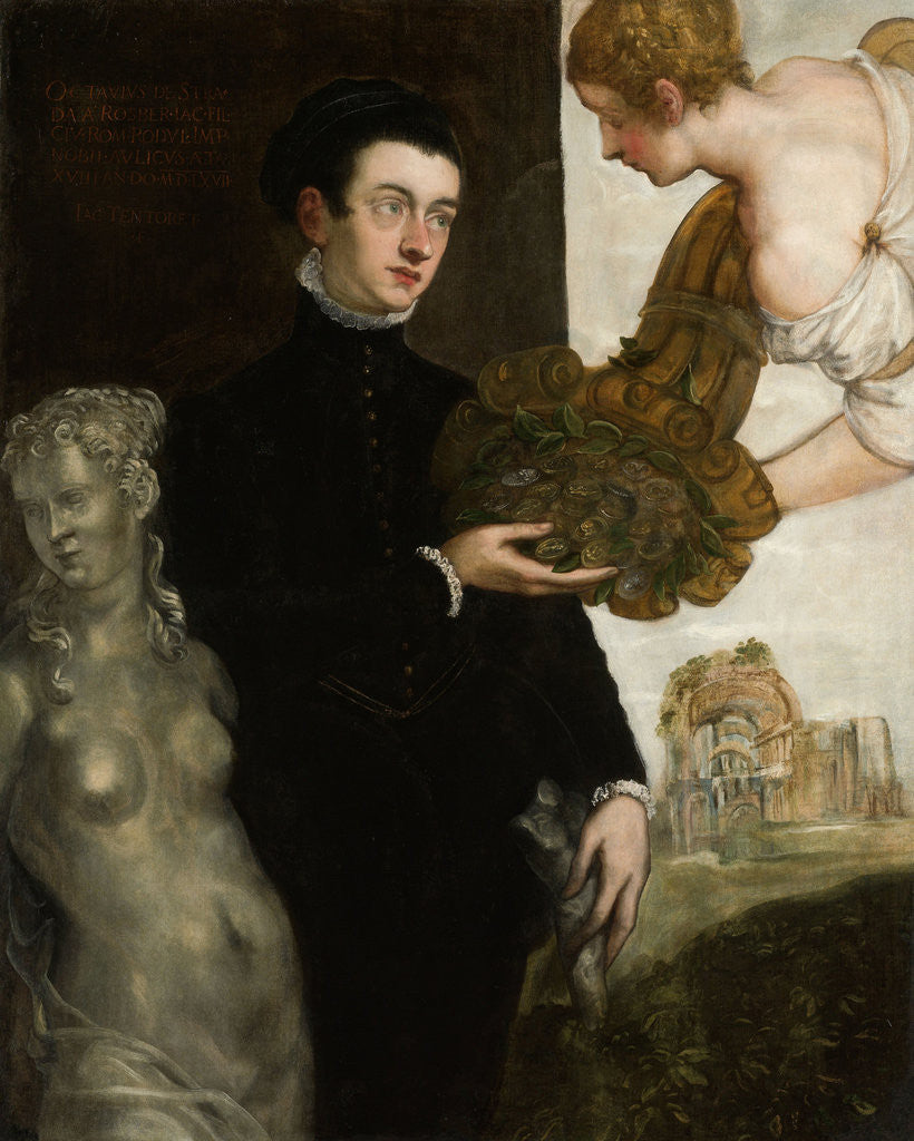 Detail of Portrait of Ottavio Strada by Jacopo Tintoretto